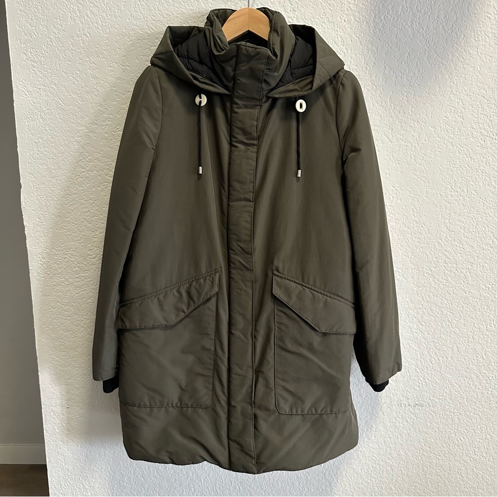 Zara Winter Coat Olive - Small - Picture 2 of 8